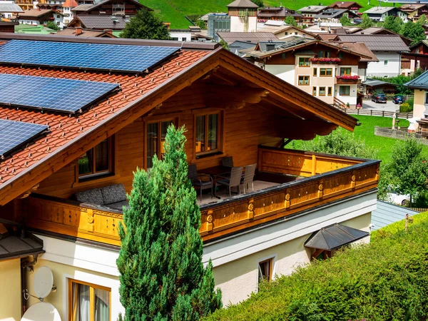 Green Hills Alpine Resort Austria Summer Small Village Hotels Chalets — Stock Photo, Image