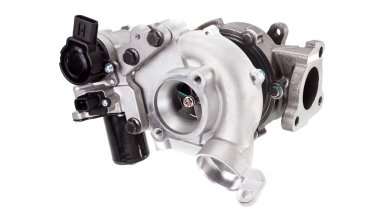 yeni Turbo araba motoru göl kenarında hafif bir arka plan üzerinde