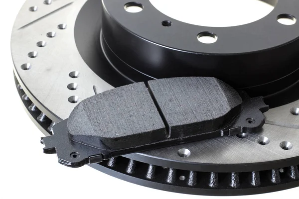 Brake discs and pads on a white background — 스톡 사진