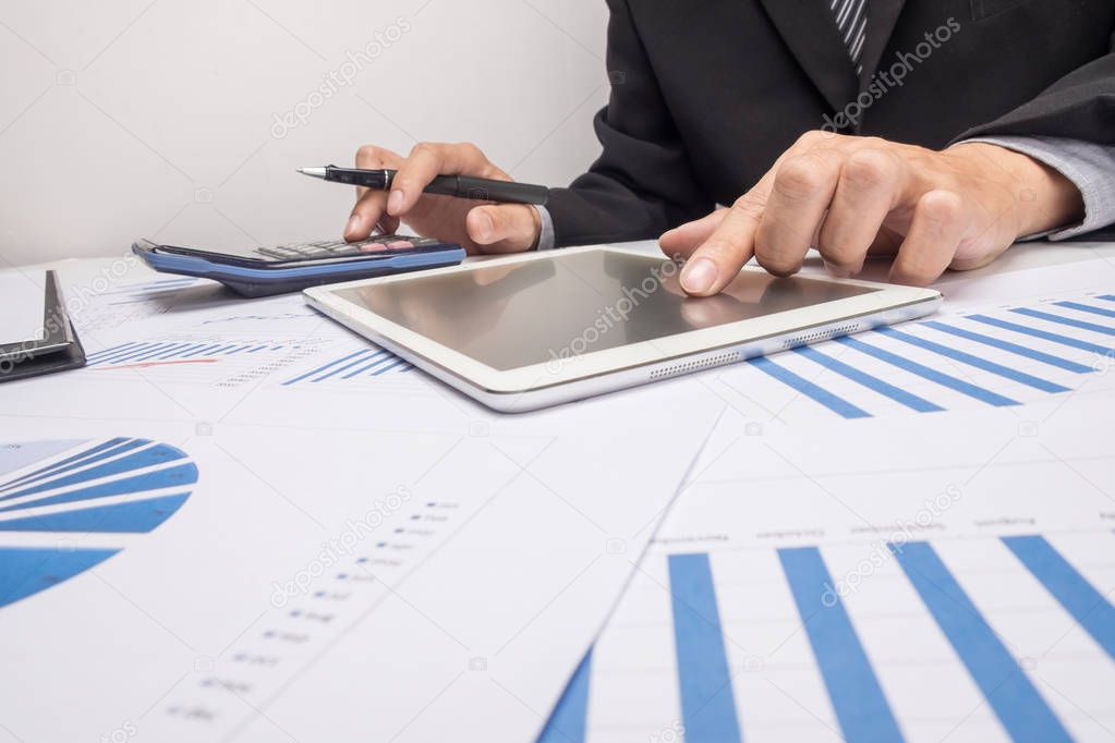 business documents on office table 