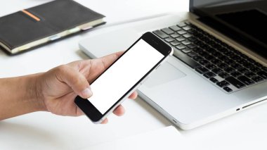 El telefon boş ekran en iyi görünümü office sabah ışığında kullanın