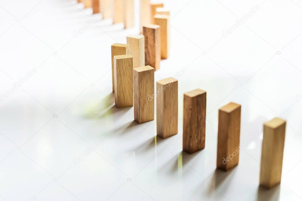 Place a wooden blocks line