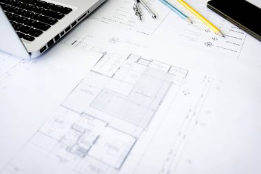 İnşaat ekipmanları. İş onarın. Archi oluşturmak için çizim