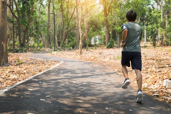 Erkek atlet parkında eğitim