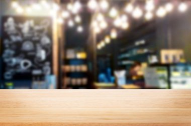 Ahşap masa ve oda iç dekorasyon arka plan boş, eşya