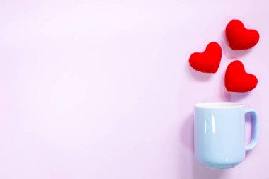 Düz yatıyordu dekorasyon romantik, St Sevgililer günü con Üstten Görünüm