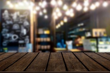 Ahşap masa ve oda iç dekorasyon arka plan boş, eşya