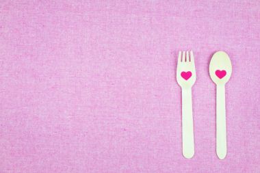 Dekorasyon romantik, Sevgililer günü kavramı, fla, üstten görünüm