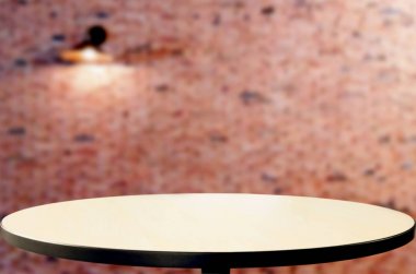 Ahşap masa ve oda iç dekorasyon arka plan boş, eşya