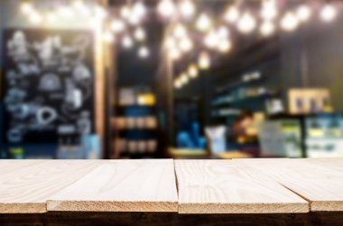 Ahşap masa ve oda iç dekorasyon arka plan boş, eşya