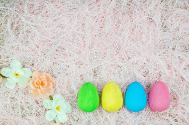 Paskalya yumurtaları yat, yukarıdan tex için kopya alanı ile görüntüleme