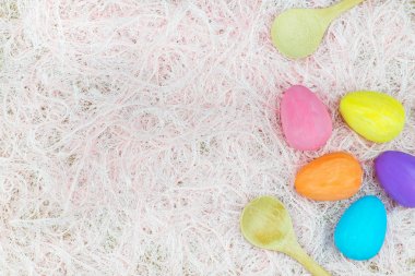 Paskalya yumurtaları yat, yukarıdan tex için kopya alanı ile görüntüleme