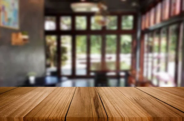 선택한 포커스 빈 갈색 나무 테이블 및 커피숍 또는 레 스타 — 스톡 사진