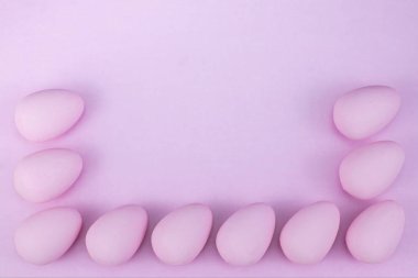 Paskalya yumurta mockup arka planını yat, yukarıdan ile görüntüleme 