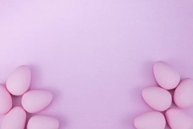 Paskalya yumurta mockup arka planını yat, yukarıdan ile görüntüleme 