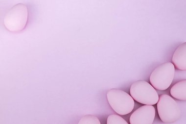 Paskalya yumurta mockup arka planını yat, yukarıdan ile görüntüleme 