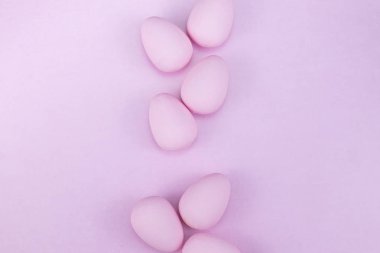 Paskalya yumurta mockup arka planını yat, yukarıdan ile görüntüleme 