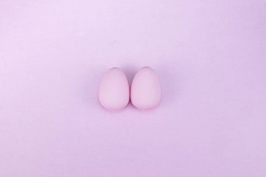 Paskalya yumurta mockup arka planını yat, yukarıdan ile görüntüleme 