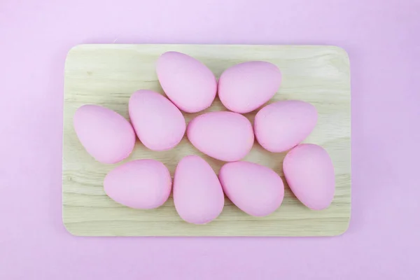 Depilazione piatta di uova di Pasqua sfondo mockup, vista dall'alto con — Foto Stock