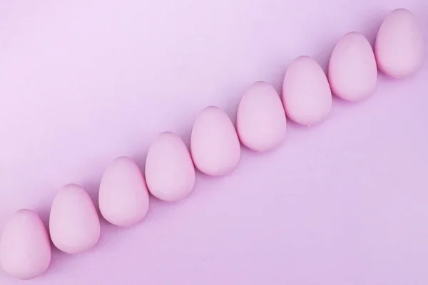 Επίπεδη lay του Πάσχα αυγά mockup υποβάθρου, άποψη από ψηλά με — Φωτογραφία Αρχείου