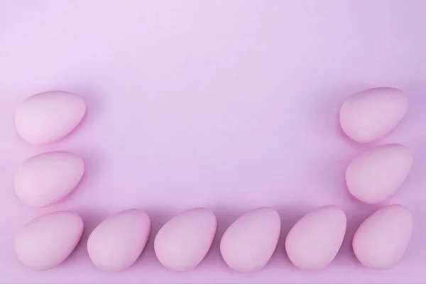 Depilazione piatta di uova di Pasqua sfondo mockup, vista dall'alto con — Foto Stock