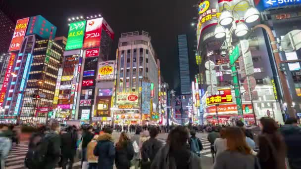 2019年2月6日至2月6日 日本东京新宿 日本著名购物中心街和娱乐区Kabukicho夜生活街的4K延时视频 — 图库视频影像