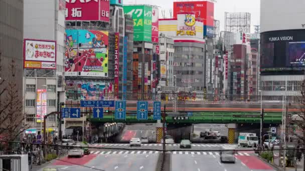 Tokyo Japan Februari 2019 Time Lapse Video Van Urban Street — Stockvideo