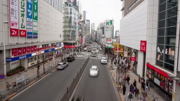 Shinjuku Tokyo Japan February 2019 Time Lapse Video Urban Street — Stock Video