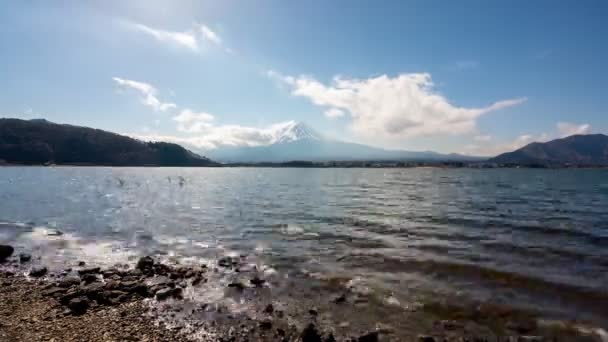 Time Lapse Βίντεο Του Όρους Fuji Fujiyama Βουνό Στη Λίμνη — Αρχείο Βίντεο