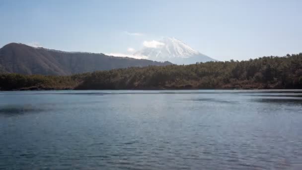 日本山西省赛科湖富士山或富山美丽风景的4K个时差视频 — 图库视频影像