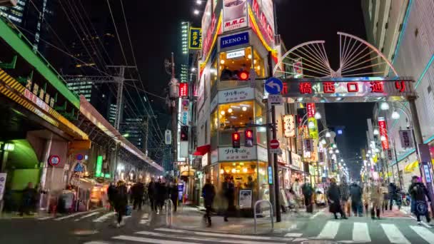 Shimbashi Japón Febrero 2019 Time Lapse Video People Walking Street — Vídeos de Stock