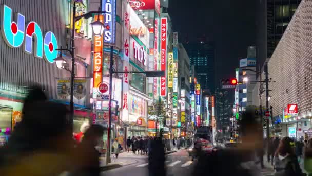 Shimbashi Ιαπωνία Φεβρουαρίου 2019 Time Lapse Video People Walking Street — Αρχείο Βίντεο