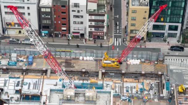 Ginza Tóquio Japão Fevereiro 2019 Aerial Time Lapse Vídeo Birdseye — Vídeo de Stock