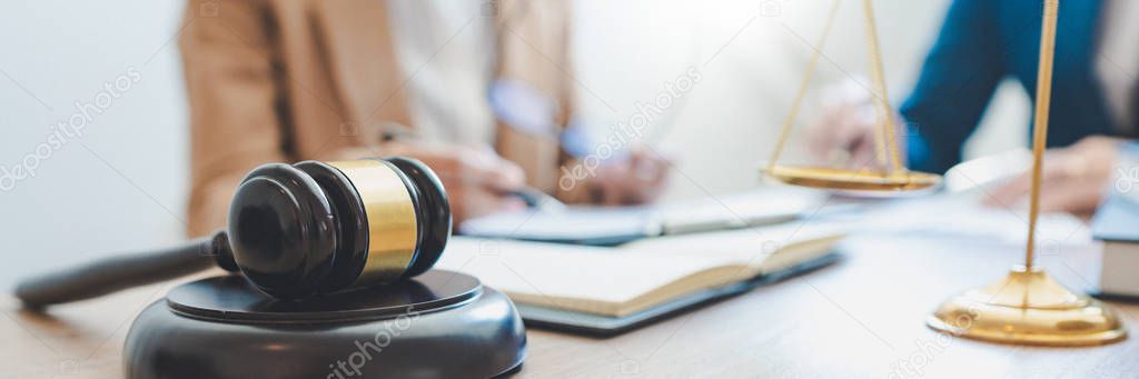 Lawsuit and justice concept, Lawyer  working with partner at law