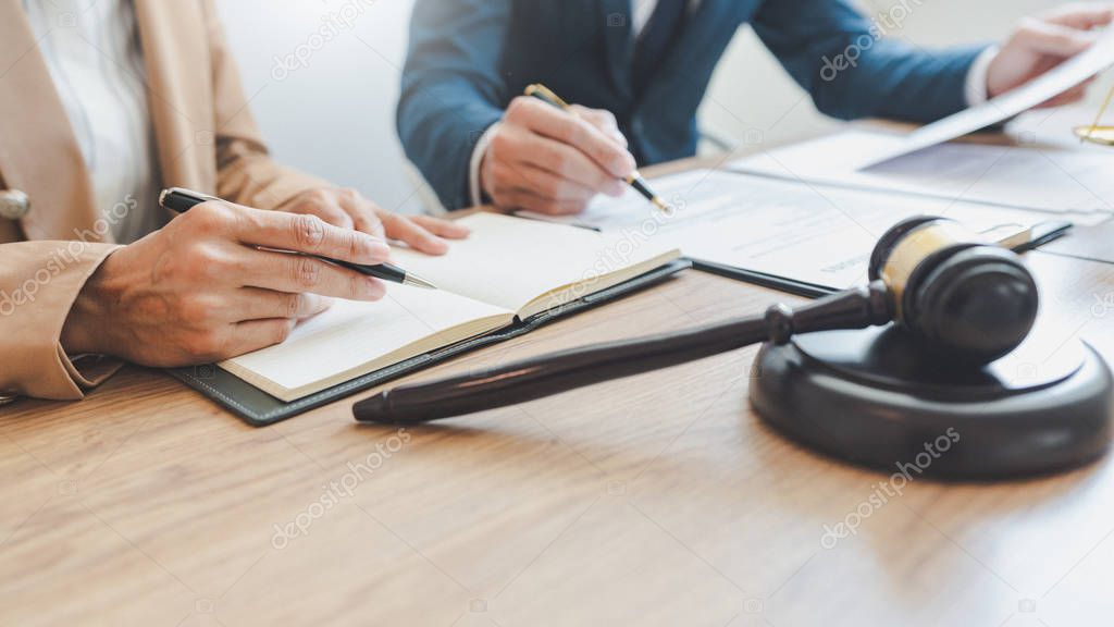lawyer lawsuit notary consultation or discussing negotiation leg