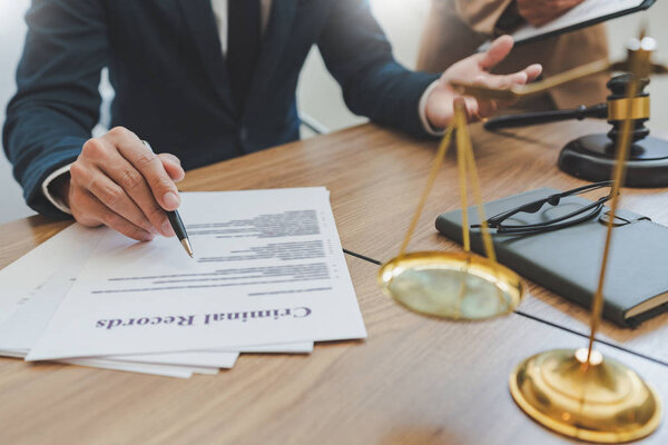 Lawsuit and justice concept, Lawyer  working with partner at law