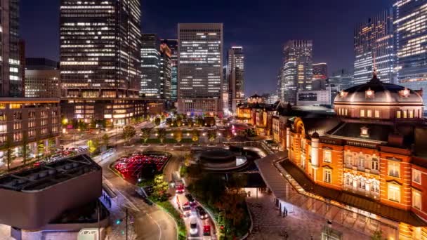 Токио Япония Ноября 2019 Километровый Видеоролик Станции Токио Центральный Вокзал — стоковое видео