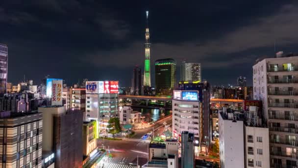 Видео Токио Япония Февраля 2019 Года Видео Небоскреба Tokyo Skytree — стоковое видео