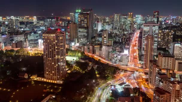 Tokio Japonsko Listopadu 2019 Time Lapse Video Birdseye Pohled Minato — Stock video