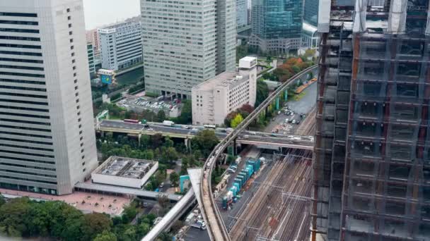 Ginza Tokio Japan November 2019 Time Lapse Video Van Birdseye — Stockvideo