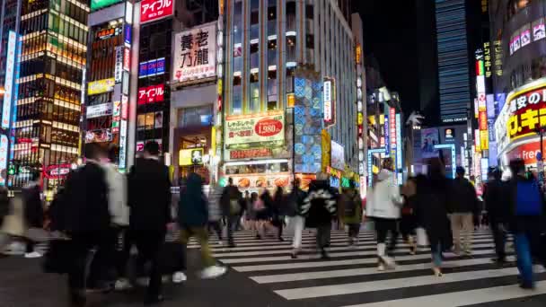 2019年11月6日 4K時間経過ビデオゴジラロード新宿で有名なショッピングセンター エンターテイメント レストランゾーン — ストック動画