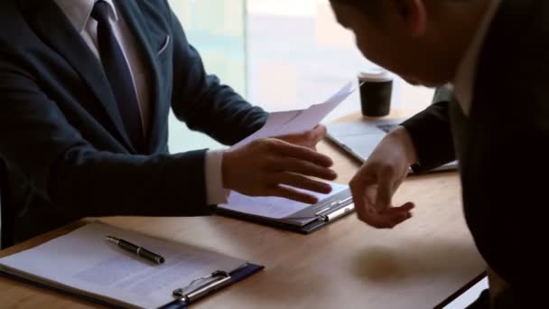 Video Entrevista Trabajo Con Empresa Hablando Durante Coloquio Perfil Curriculum — Vídeo de stock