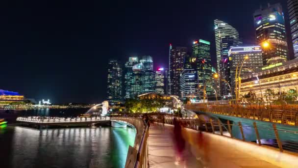 Singapore City Singapore August 2019 Time Lapse Video Jubilee Bridge — 图库视频影像