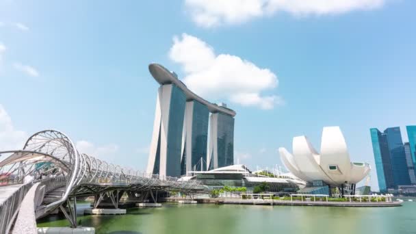 Singapur Ciudad Singapur Agosto 2019 Time Lapse Video Helix Bridge — Vídeos de Stock