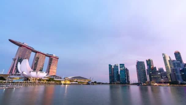 Singapur Ciudad Singapur Agosto 2019 Time Lapse Video Day Night — Vídeos de Stock