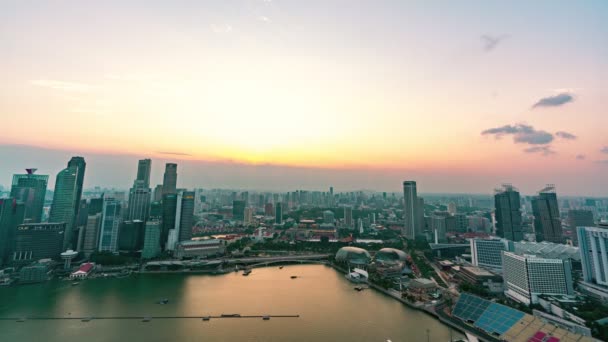 Singapore City Singapore August 2019 Night Time Lapse Video Amazing — Stockvideo