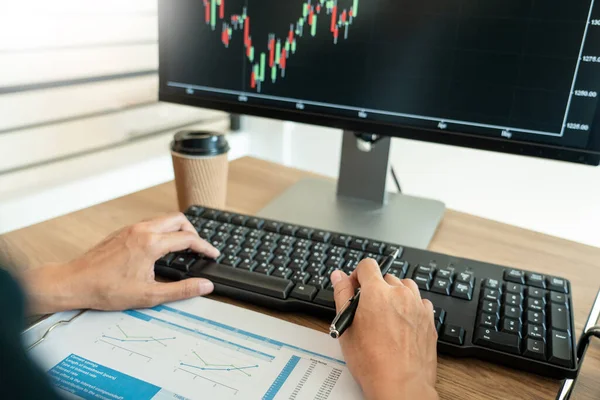 Developing new approaches Investor watching the change of stock market deal on a stock exchange