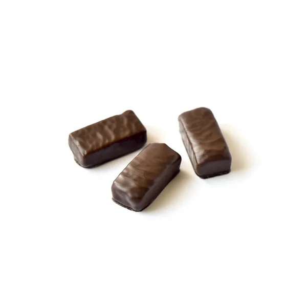 Schokolade Marshmallow Bonbons Isoliert Auf Weißem Hintergrund — Stockfoto