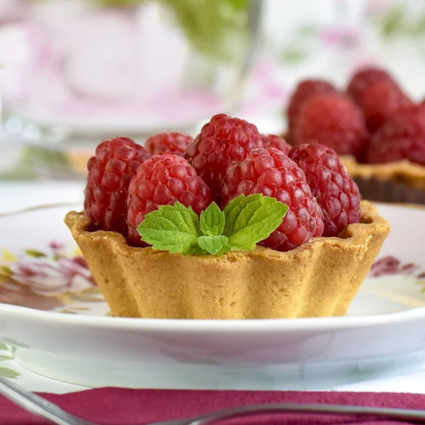 Ahududu Mini Tart Keki — Stok fotoğraf