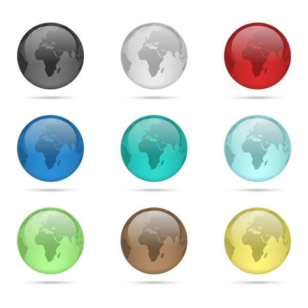 Glass globe set — Stock Vector